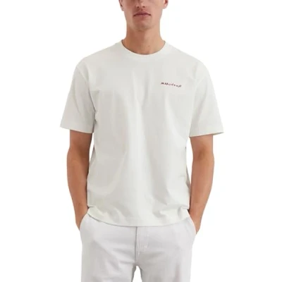 Abbildung von Marc O&#039;Polo Herren T Shirt aus Bio Baumwolle Relaxed Fit, Cremefarben (Egg White), M