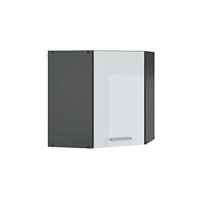 Abbildung von Vicco Eckhängeschrank R Line, Weiß Hochglanz/Anthrazit, 57 cm (1 Hängeschrank)