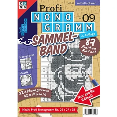 Abbildung von Profi Nonogramm 3er Band Nr. 9 (Pic a Pix / Logik Rätsel): Rätsel fürs Auge (Profi Band: Rätsel, 9)