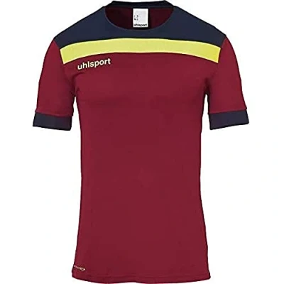 Abbildung von uhlsport Tshirt print für Kinder, Größe: 116, Bordeaux/marine/fluo gelb