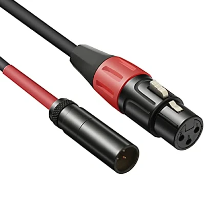 Abbildung von JOMLEY Mini XLR auf Kabel, Weiblich Männlich Mikrofon Audio Kabel für Blackmagic Tasche 4K Kamera Video Assist 1M