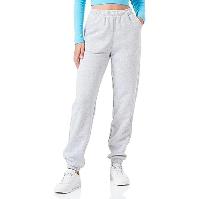 Abbildung von JACK &amp; JONES Damen JXABBIE RLX HW Every Pants SWT NOOS Hose, Light Grey Melange/Print:White JJXX Logo, L