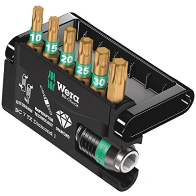 Abbildung von Wera 05057415001, 7 Stück(e), Torx, 1 x 1/4x50 TX 10x25 15x25 20x25 25x25 30x25 40x25, 25,4 / 4 mm (1 Zoll), Hexagonal