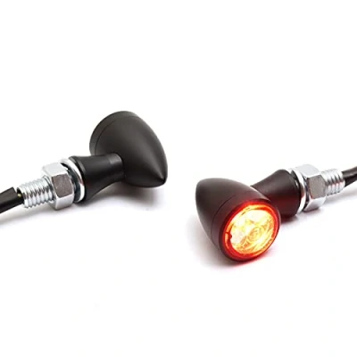 Abbildung von Dock66 Motorcycle Parts 1 Paar LED 3in1 Blinker mit Rücklicht und Bremslicht im Bullet Style für Motorrad schwarz, ECE Zugelassen