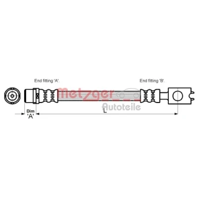 Abbildung von METZGER 4116213 Bremsschläuche 195 VOLKSWAGEN: Passat B5 Variant, Limousine