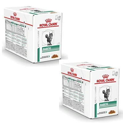 Abbildung von Royal Canin Veterinary Diabetic Doppelpack 2 x 12 85 g Diät Alleinfuttermittel für Katzen Zur Regulierung der Glucoseversorgung Mit feinen Stückchen in Soße