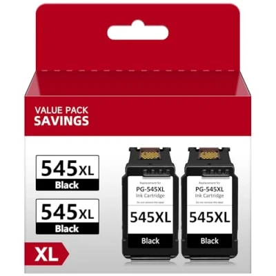 Abbildung von Economink 545 XL Schwarz Kompatibel für Canon Druckerpatronen 545, PG TS3150 TS3350 TS3450 TR4451 TR4550 TR4500 TR4551 MX495 MG2500 MG2555 MG3050 Drucker (2 Schwarz)