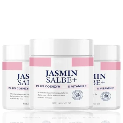 Abbildung von Jasminsalbe Plus,100ml Jasmin Salbe Augen,Jasminsalbe Augenringe Schlupflider,Augencreme mit Collagen,Jasminsalbe gegen Schlupflider, Augencreme Augenringe, Entfernen (3)
