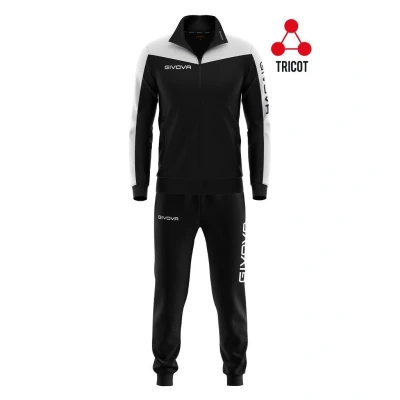 Abbildung von Givova Unisex Rom Roma Triacetat Trainingsanzug, schwarz/weiß, 3XL