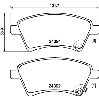 Abbildung von HELLA 8DB 355 012 511 Bremsbelagsatz mit akustischer Verschleißwarnung Bremssattelschrauben Zubehör SUZUKI: SX4 I Schrägheck, Limousine