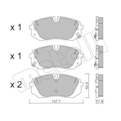 Abbildung von METELLI 22 1370 0 Bremsbelagsatz mit akustischer Verschleißwarnung HYUNDAI: i20 III