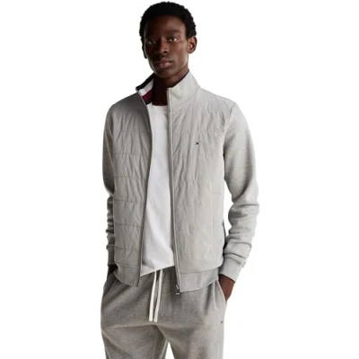 Abbildung von Tommy Hilfiger MIX Media ZIP THRU Übergangsjacke, Herren, Größe: Medium, Light grey heather