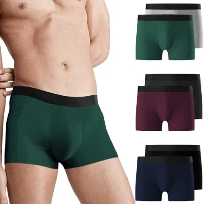 Abbildung von Falechay Boxershorts Herren Unterhosen Männer Baumwolle 6er Pack Retroshorts für Ohne Kratzenden Zettel UnterwäSche Boxer Sportunterhosen Mehrfarbig S