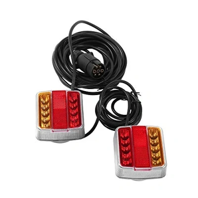 Abbildung von ETUKER LED Magnetic Anhänger Rücklicht Kit, 12V Kontrollleucht Wasserdichte Rückleuchten, Mit Kennzeichenleuchte, 7,5 M Kabel 7 Polig Stecker, Für Wohnwagen/RV/Anhänger(10 LED)