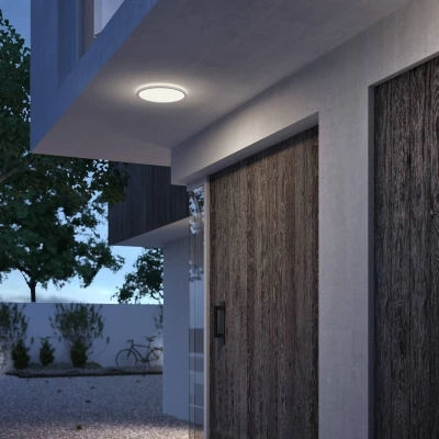 Abbildung von Philips Outdoor LED Deckenleuchte Superslim, weiß, 15W, kaltweißes Licht 4.000K, 3 Lichteinstellungen, IP54 Schutzklasse