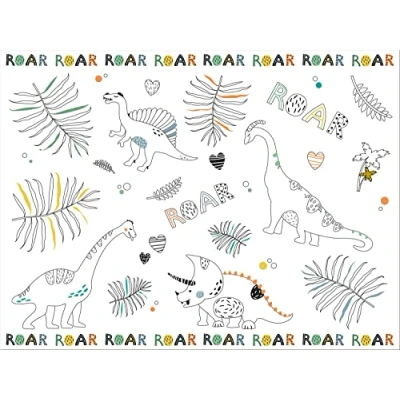 Abbildung von Folat 68338 Tischsets Malvorlagen Dino Roars 6 Stück, Mehrfarben, Centre