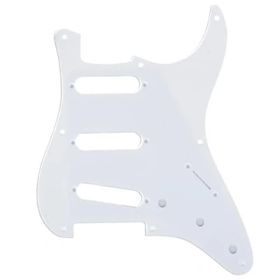 Abbildung von Musiclily Pro 8 Löcher 50s 57 Vintage SSS Strat Pickguard Gitarren Schlagbrett für American Stratocaster E Gitarre,1 lagig Weiß