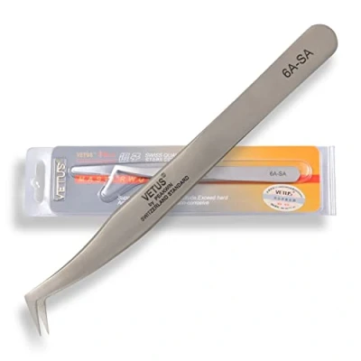 Abbildung von P Beauty Cosmetic Accessories VETUS Wimpern Pinzette für die Wimpernverlängerung Ideal geeignet Einzelwimpern &amp; Volumentechnik Inklusive Schutzkappe (6A SA)