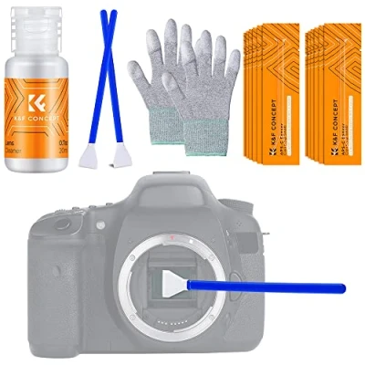 Abbildung von K&amp;F Concept Sensor Reinigungsset mit Mikrofaser Swabs 16mm und Flüssig Reiniger für APS C Kameras, Reinigungs Kit DSLR Kamera Objektive Filter Handys