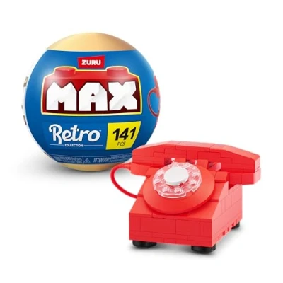 Abbildung von MAX Premium Retro Bausteine, Telefon, 1 Kapsel (bis zu 221 Teile, 6 zum Sammeln). Bausteine für Teenager, Erwachsene und Sammler. Baue, sammle von Technologie!