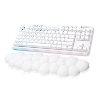 Abbildung von Logitech G 715 Wireless Gaming Tastatur mit LIGHTSYNC RGB Beleuchtung, Lightspeed, Linear Switches (GX Rot) und Handstütze für Tastatur, kompatibel PC Mac, Weiß