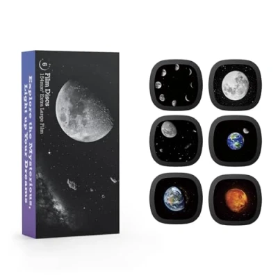 Abbildung von Realistische Scheiben für Ainael Meteor und Galaxy Projektor, 5k Ultra HD Discs Heimplanetarium, 6 Set ohne Projektor (Moon)