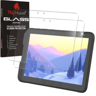 Abbildung von TECHGEAR 2 Stück Glas Schutzfolie kompatibel mit Samsung Galaxy Tab Active Pro 10.1 Zoll und 4 (SM T540/T545/T547/T630/T637), Displayschutzfolie aus gehärtetem [Crystal Clarity]