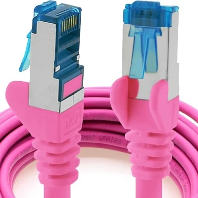 Abbildung von 5m CAT6a Netzwerkkabel magenta 1 Stück CAT 6 A Patchkabel 10000 Mbit s SFTP PIMF 500 MHz kompatibel zu CAT5 CAT6 CAT7 DSL Internet Switch Router