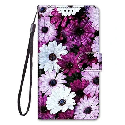 Abbildung von Nodigo für Samsung Galaxy A20e 2019 Leder Hülle Magnetisch Kickstand mit Kartenfach 360 Grad Tier Muster Motiv Lustig Design Silikon Hüllen Handyhülle Wallet Tasche Case Mädchen Damen Gänseblümchen