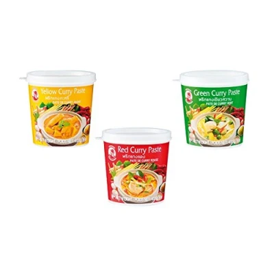 Abbildung von Pamai Pai® 3er Set Cock Curry Paste 3 x 400g Gelb Grün Rot Thai rote gelbe