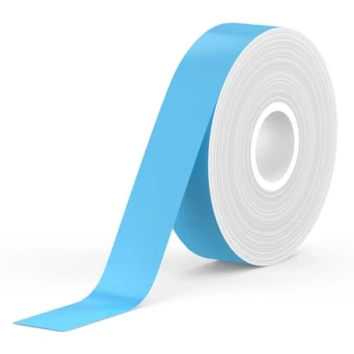 Abbildung von SUPVAN Thermo Etikettenband, E10/16 Etiketten Papier, Endlos Etikettenband 15 mm x 6 m, wasserfeste geeignet für Haus, Büro, Schule (Blau)
