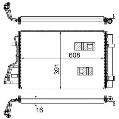 Abbildung von MAHLE ORIGINAL AC 697 000S Klimakondensator mit Trockner 567 KIA: cee‘d I Schrägheck, Kombi, Pro Schrägheck