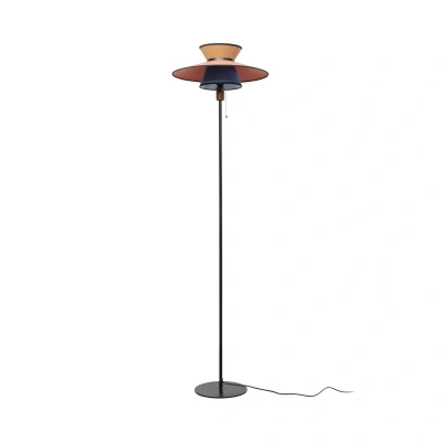 Abbildung von Kare Design Stehleuchte Riva, Schwarz, Stehlampe, Stahlgestell, Baumwoll Schirm, handgearbeitet, Leuchtmittel nicht inklusive, 160x45x45 cm (H/B/T)