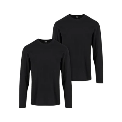Abbildung von Urban Classics 2PACK Langarmshirt, Herren, Größe: 3XL, black