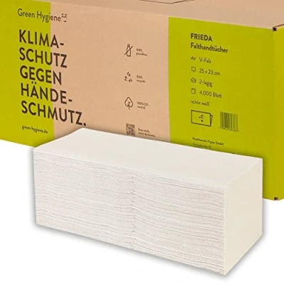 Abbildung von Green Hygiene® Papierhandtücher FRIEDA 2 lagig