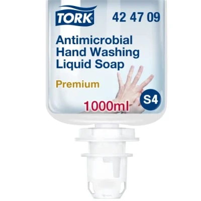 Abbildung von Tork antimikrobielle Flüssigseife zur Händedekontamination S4, dermatologisch getestet, 1 x 1.000 ml, 424709