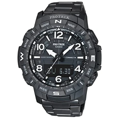 Abbildung von Casio Pro Trek Bluetooth Herrenuhr Titan Armband schwarz PRT B50YT 1ER