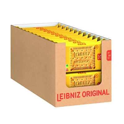 Abbildung von LEIBNIZ Original Butterkeks, 22er Snack Pack, die Nr 1 unter den Butterkeksen, knusprige Kekse in praktischer Großpackung (22 x 50 g), perfekt für unterwegs
