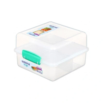 Abbildung von Sistema 21731 Lunchbox Cube To Go, 1,4 Liter Transparent/Mint