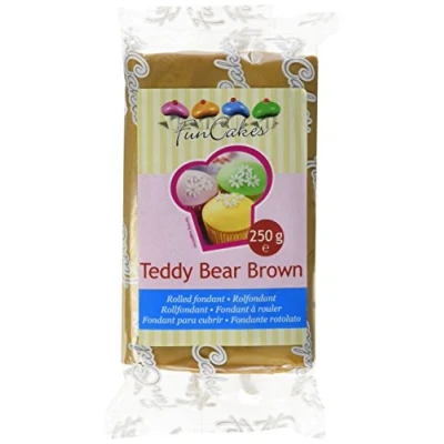 Abbildung von FunCakes Fondant Teddy Bear Brown: Einfach zu Verwenden, Glatt, Elastisch, Weich und Schmeidig, Perfekt zum Dekorieren von Torten, Halal, Koscher Glutenfrei. 250 g