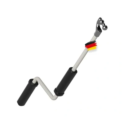 Abbildung von BAUHELD® Markisenkurbel mit Kugel Haken [Made in Germany] Markisenstange Pulverbeschichtung [140cm] Hochfester Handgriff aus Kunststoff Kompatibel runden Markisen Ösen RAL 9010
