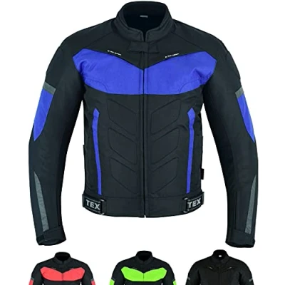 Abbildung von TEXPEED Motorradjacke herren Mit protektoren Motorrad Biker Wasserdicht Jacke Rüstung (EN 1621 1) Blau L