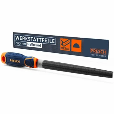 Abbildung von Presch Werkstattfeile Halbrund 200mm Hochwertige Halbrundfeile mit Kreuzieb H2 zum feilen von Rundungen und Geraden in Metall, Holz oder Kunststoff Metallfeile