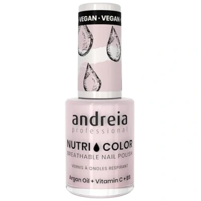 Abbildung von Andreia Professional NutriColor Atmungsaktiver Nagellack Veganer und Tierversuchsfreier Nagelkunst mit langanhaltendem Glanz Finish Farbe NC27 Rosa Weiß 10.5ml