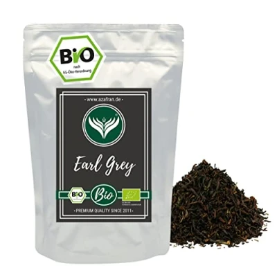 Abbildung von Azafran BIO Earl Grey Schwarzer Tee Darjeeling Schwarztee mit Bergamotte Öl lose 500g