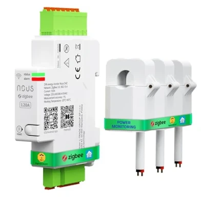 Abbildung von NOUS D4Z ZigBee Smart DIN Stromzähler 120A, Energieverbrauchsmonitor, Kompatibel mit Alexa &amp; Google Home, Schienenmontage, Echtzeit Überwachung