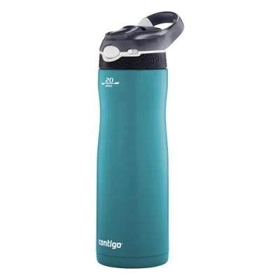 Abbildung von Contigo Trinkflasche Ashland Chill Scuba mit Strohhalm große BPA freie Kunststoff Wasserflasche, auslaufsicher, für Sport, Fahrrad, Joggen, Wandern, 590 ml