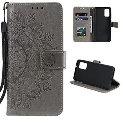 Abbildung von CoverKingz Handytasche kompatibel mit Xiaomi Mi 11i/Poco F3 Handy Case Kartenfach Handyhülle Flipcase klappbar Motiv Mandala Grau