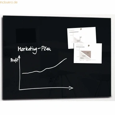 Abbildung von Sigel Glas Magnetboard artverum 120x90cm schwarz