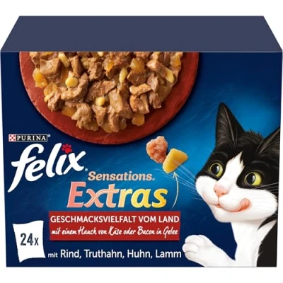 Abbildung von Felix Katzennassfutter Sensations Extras in Gelee Geschmacksvielfalt vom Land, 8.160 kg